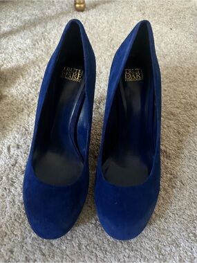 Truth or Dare by Madonna Royal Blue Suede Pumps